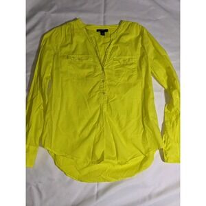 J. Crew Shirt Women's Garment Dyed Popover Bright Yellow XS Cotton Buttons